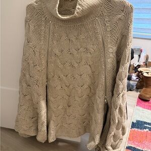 Cozy Beige Cable Knit Sweater